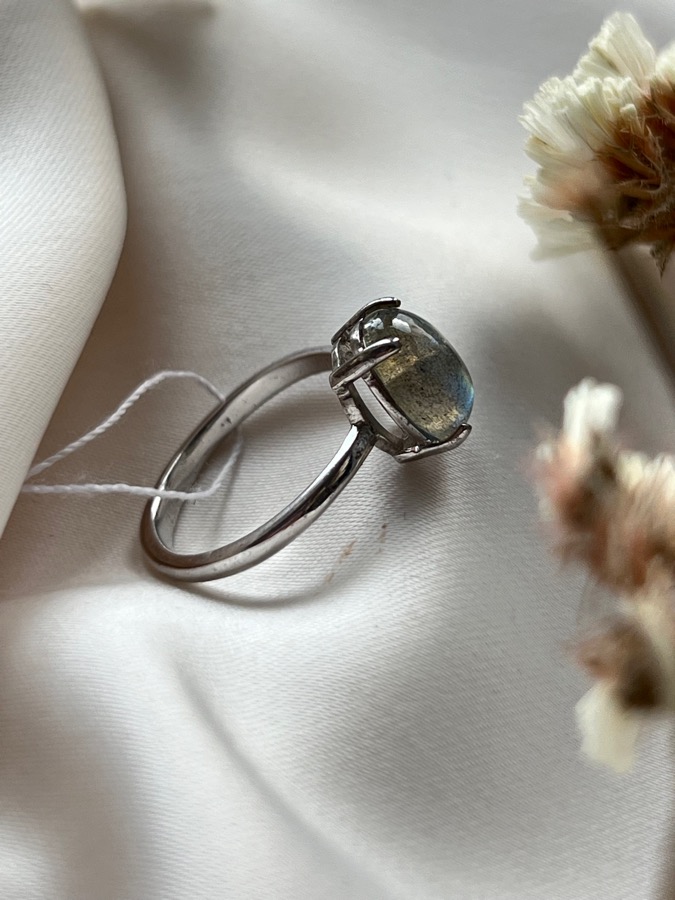 Кольцо из серебра с лабрадором, 18 размер K-203, фото 3