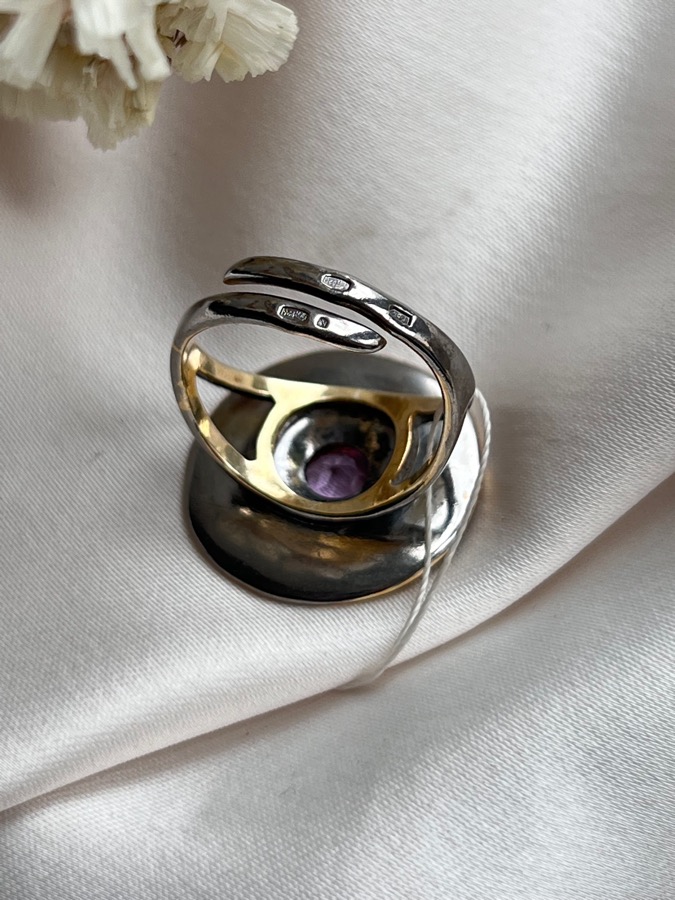 Кольцо из серебра с аметистом, 18 размер 820939, фото 5