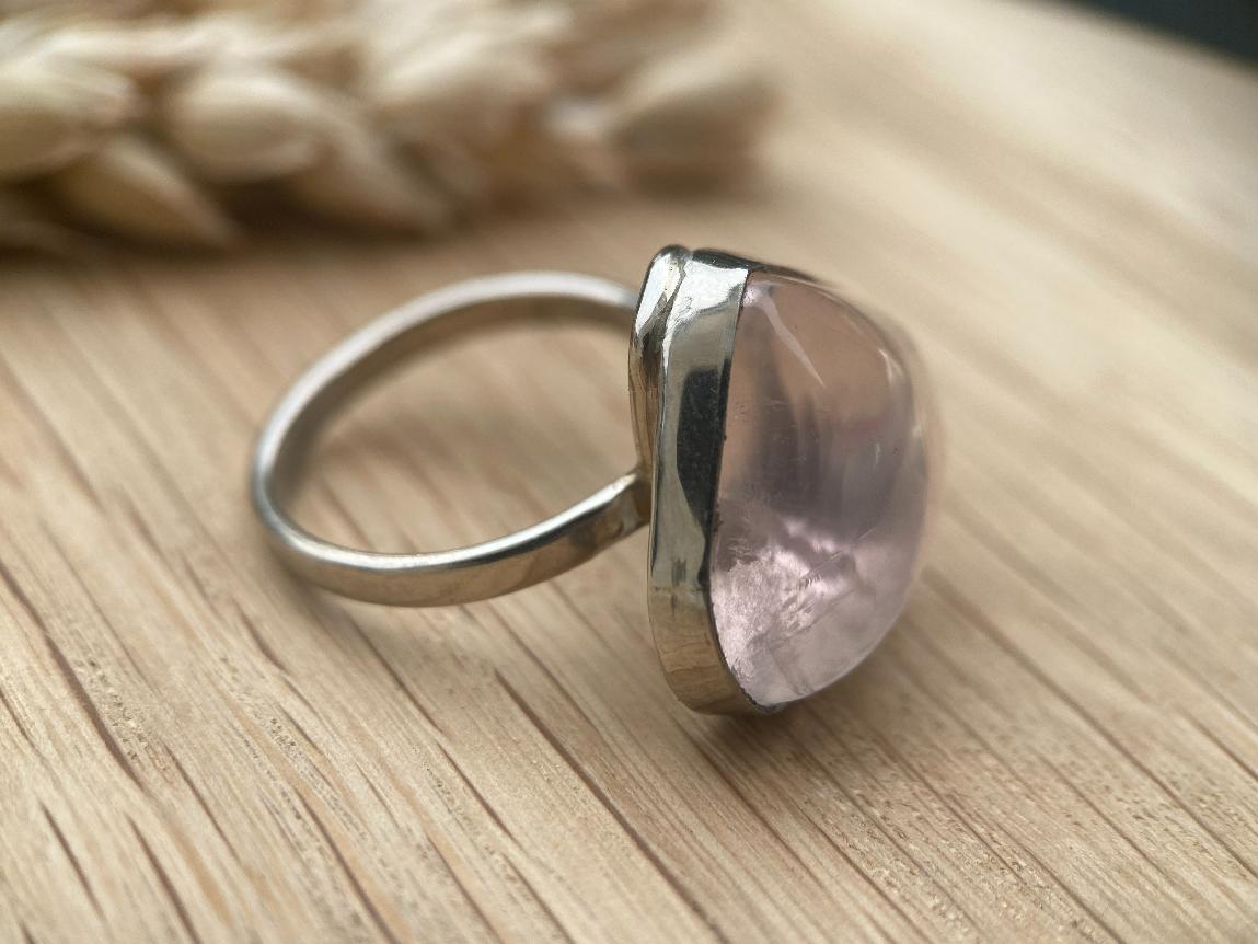 Кольцо с розовым кварцем, 16,5 размер KL-0430, фото 5