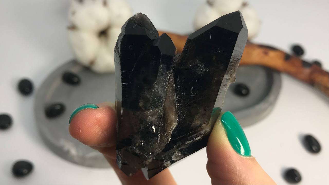Морион, кристалл двухголовик 5,9х3,6х3,3 см KR-0017, фото 4