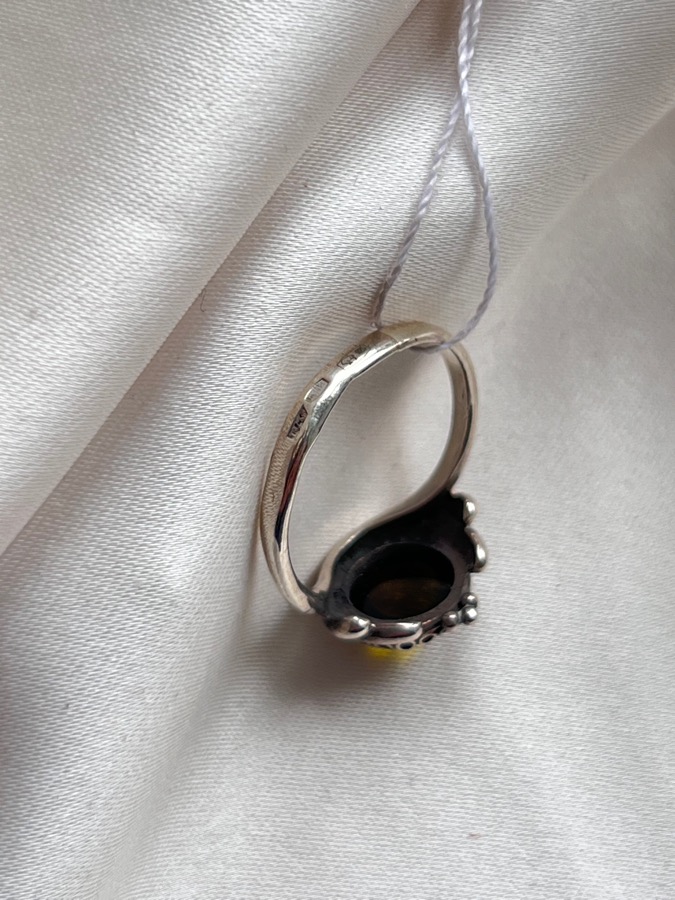 Кольцо из серебра с турмалином, 18,5 размер K-179, фото 4
