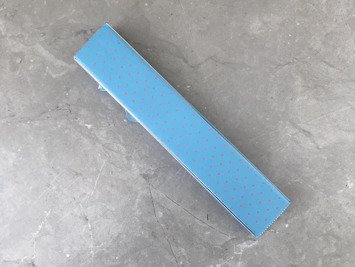 Подарочная голубая коробка в белую полоску PDK-0012, фото 2