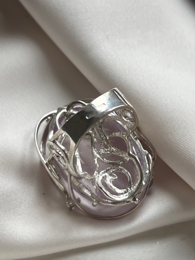 Кольцо из серебра с аметистом, 19,5 размер U-523, фото 4