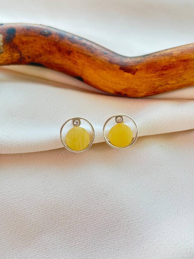 купить Серьги из серебра с янтарем , фото 3