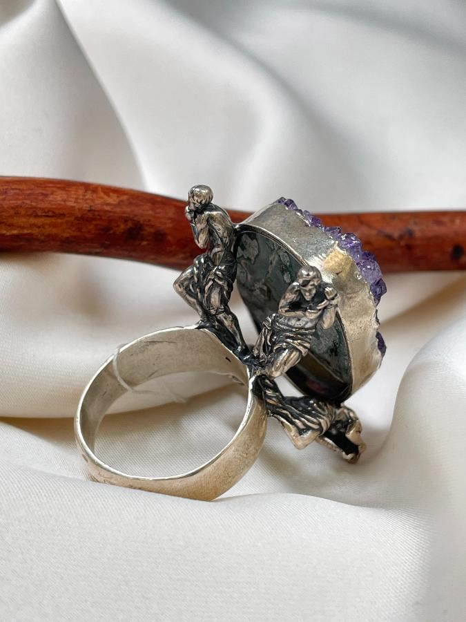 купить Кольцо из серебра с аметистом,19 размер  , фото 5