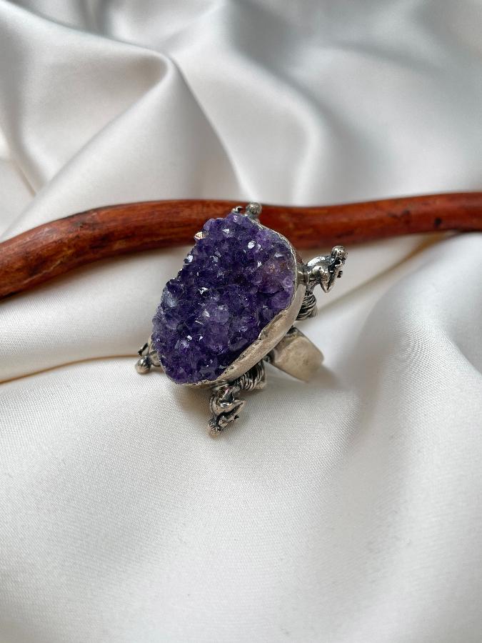 купить Кольцо из серебра с аметистом,19 размер  , фото 2