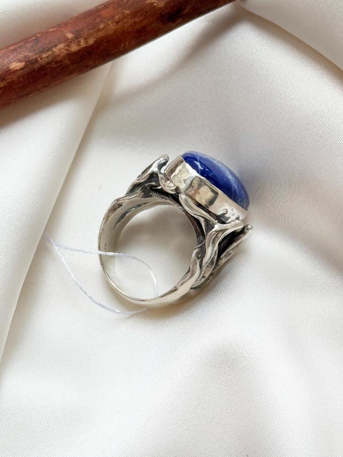 купить Кольцо из серебра с лазуритом,17 размер  , фото 4