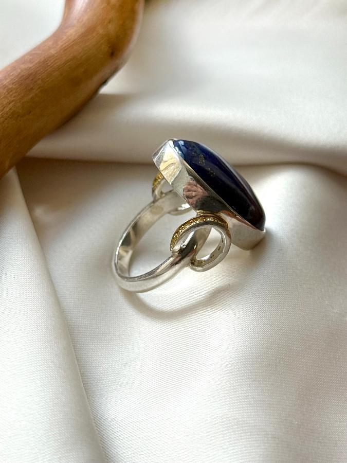 купить Кольцо из серебра с лазуритом,18 размер   , фото 2