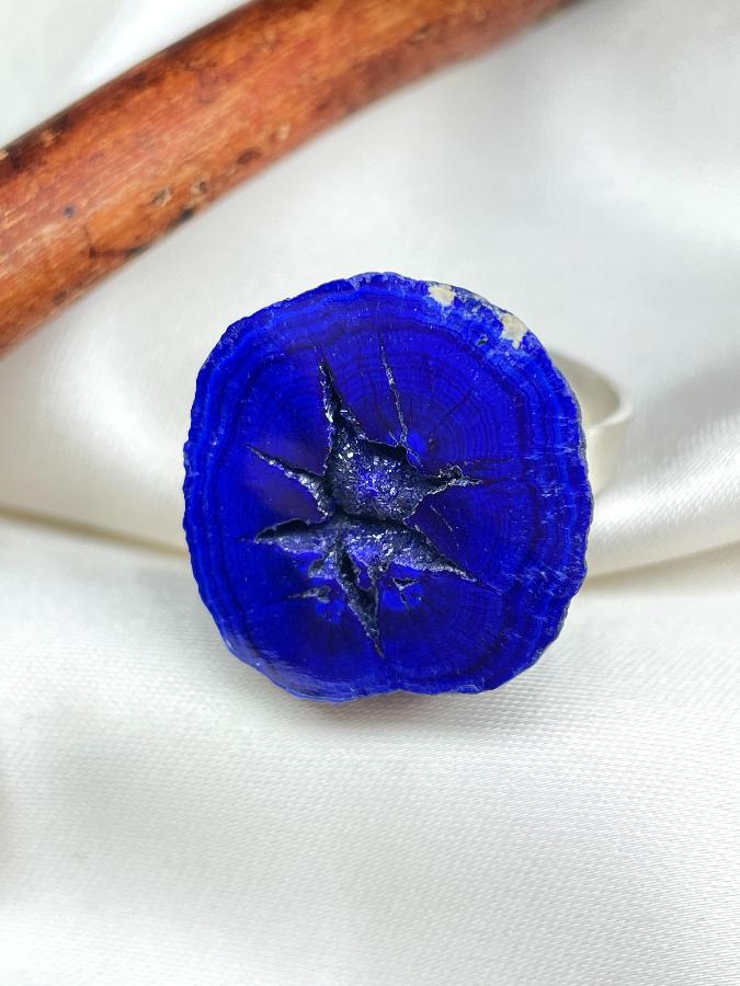 купить Кольцо из серебра с азуритом, 19,5 размер , фото 1