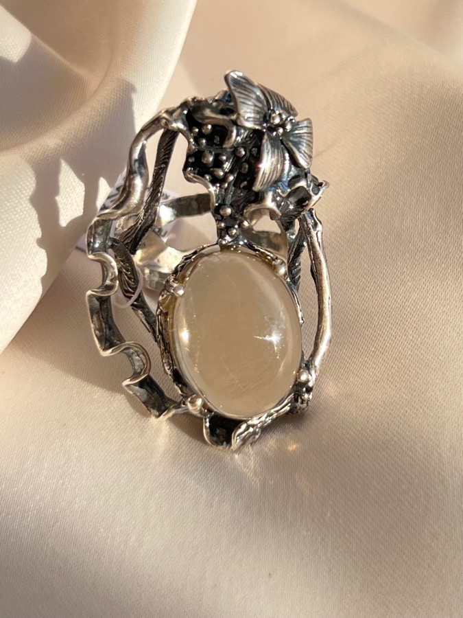 Кольцо из серебра с цитрином, 19,5 размер KL-0582, фото 3