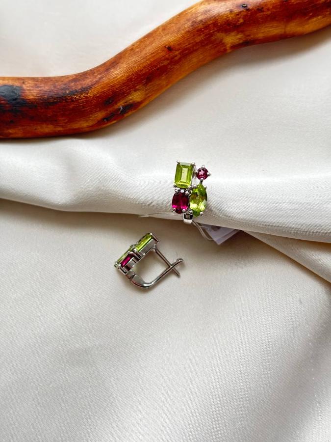 купить Серьги из серебра с перидотом  , фото 1