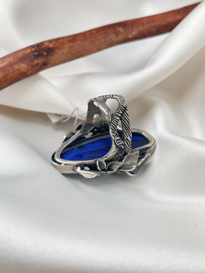 купить Кольцо из серебра с азуритом,18,5 размер  , фото 4