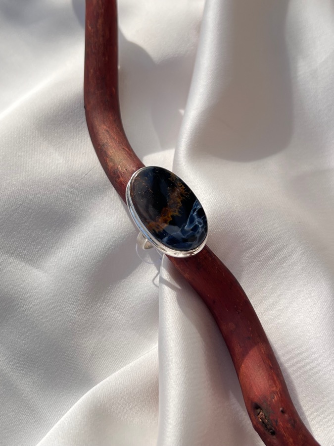Кольцо из серебра с петерситом, 17,5 размер U-1479, фото 2