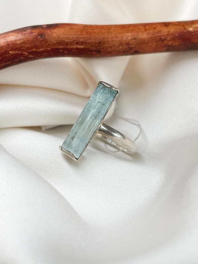 купить Кольцо из серебра с аквамарином,16 размер  , фото 2