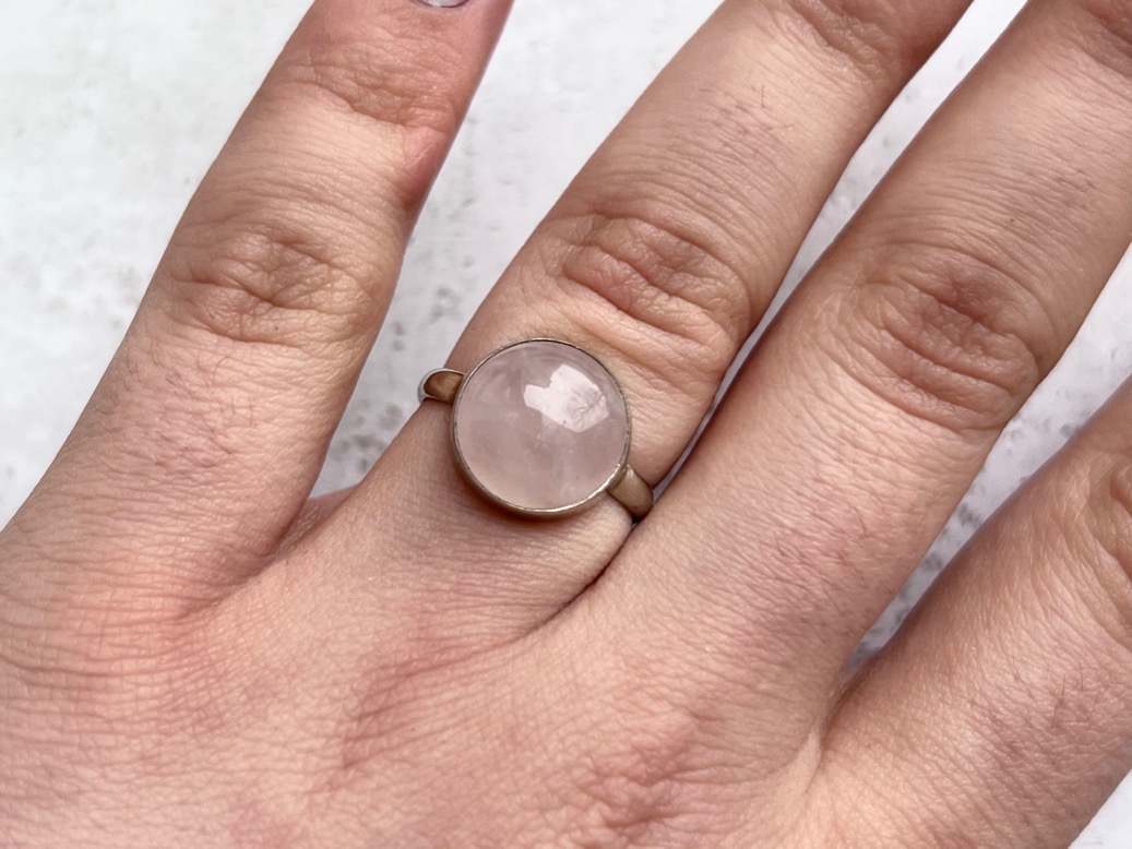 Кольцо с розовым кварцем, 17,5 размер KL-0619, фото 4