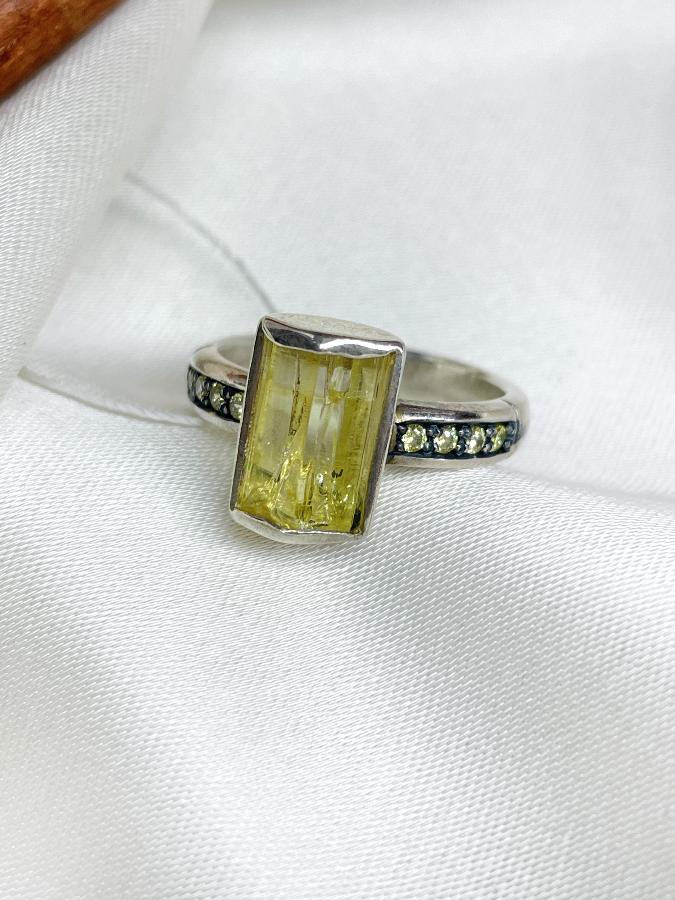 купить Кольцо из серебра с гелиодором,16 размер , фото 1