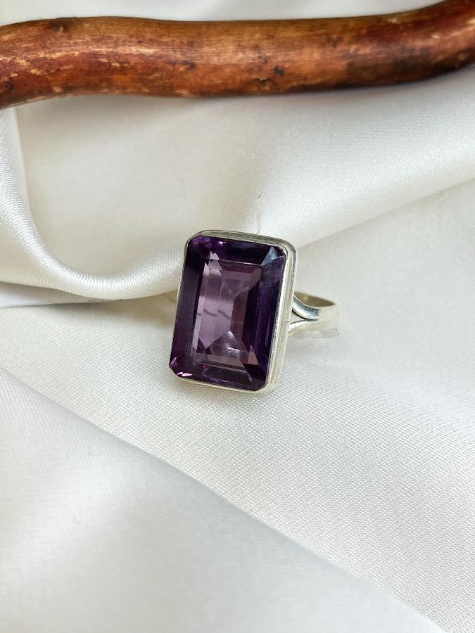 купить Кольцо из серебра с аметистом, 18 размер  , фото 3
