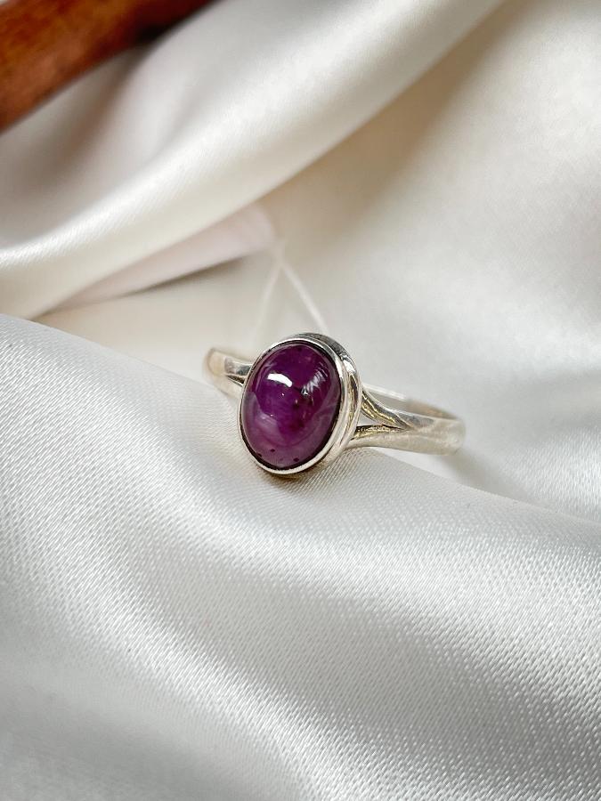 купить Кольцо из серебра с звездчатым рубином,18 размер , фото 3