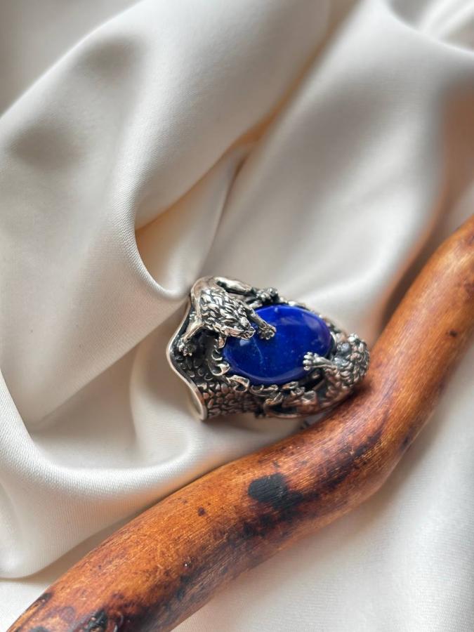 купить Кольцо из серебра с лазуритом  , фото 4