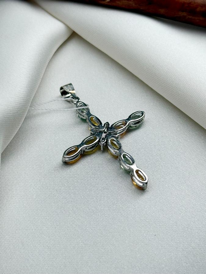 Кулон из серебра с желтым топазом  U-3197, фото 5