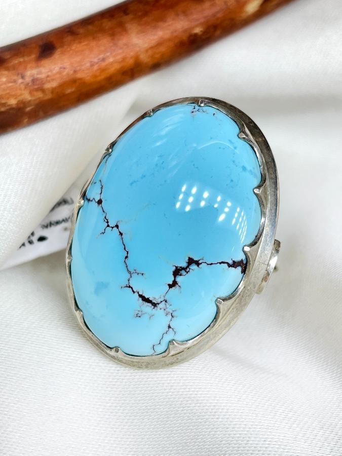купить Кольцо из серебра с бирюзой, 18 размера , фото 1