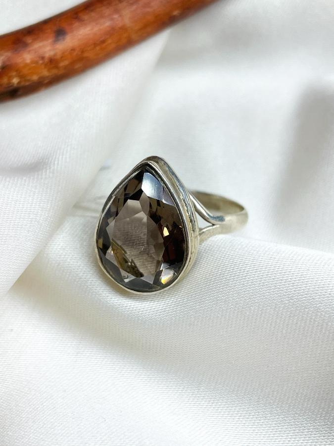 купить Кольцо из серебра с раухтопазом (дымчатый кварц),19 размер , фото 2