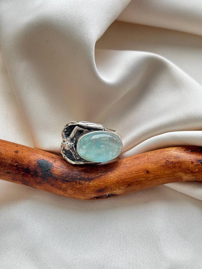 купить Кольцо из серебра с аквамарином  , фото 2