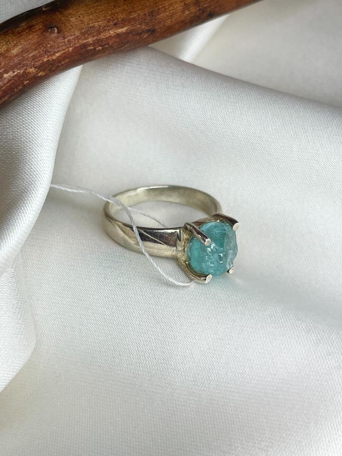 купить Кольцо из серебра с апатитом,16 размер , фото 3