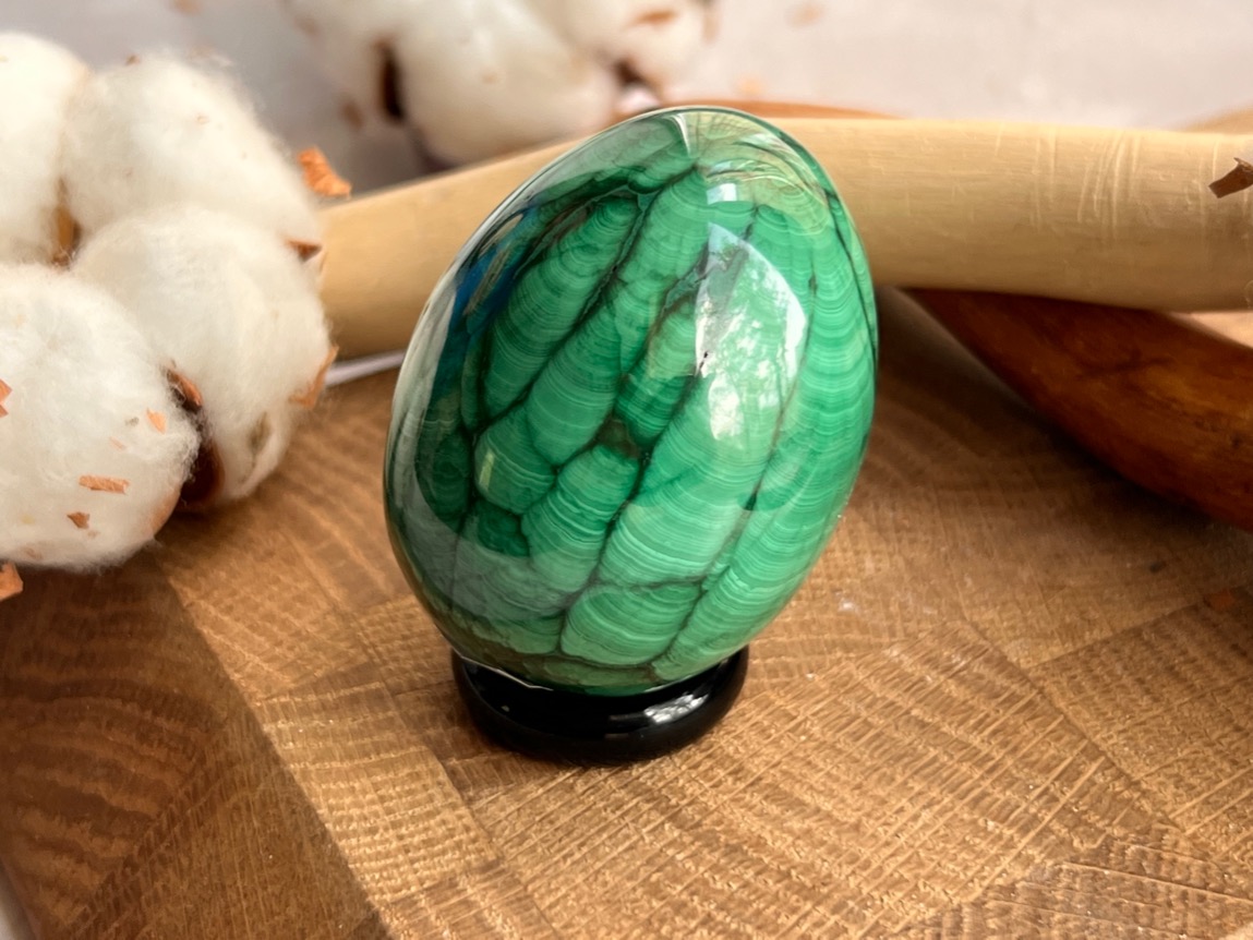 Яйцо из малахита 3,3 х 4,4 см JA-0080, фото 1