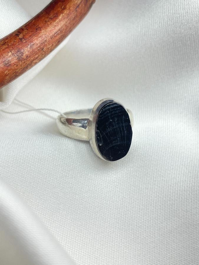 купить Кольцо из серебра с элитным шунгитом,17,5 размер , фото 5