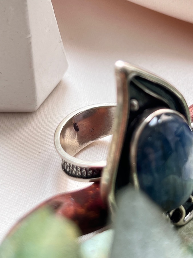 Кольцо из серебра с кианитом, 18 размер U-491, фото 4