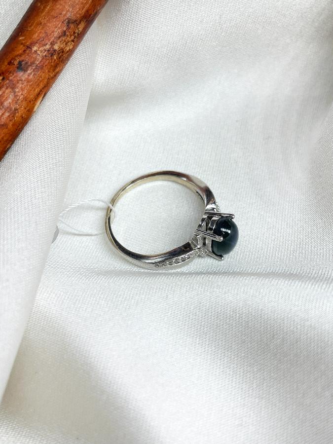 купить Кольцо из серебра с звездчатым сапфиром, 17,5 размер , фото 5