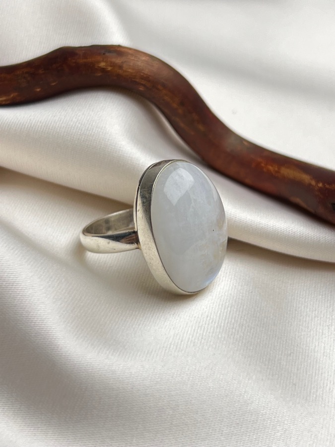 Кольцо из серебра с лунным камнем, 16,5 размер U-311, фото 3