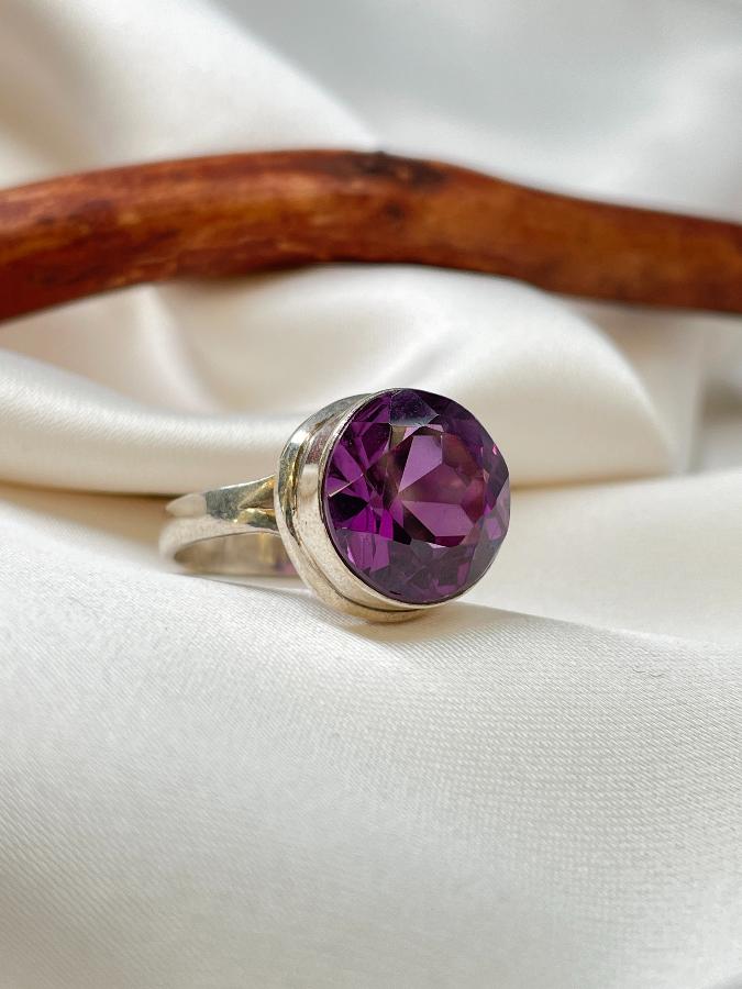купить Кольцо из серебра с аметистом, 17,5 размер  , фото 4