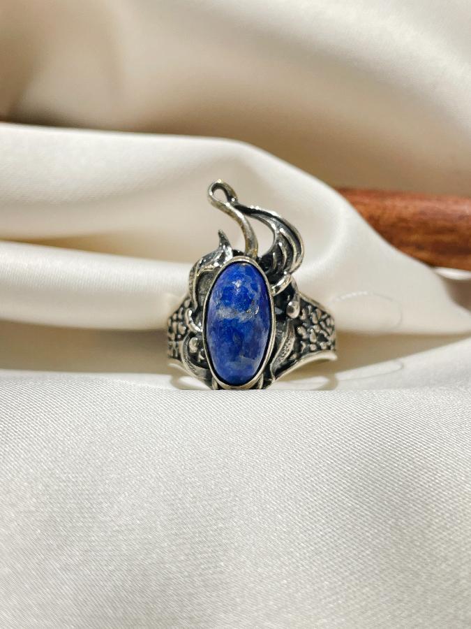 купить Кольцо из серебра с лазуритом, 18,5 размер  , фото 1
