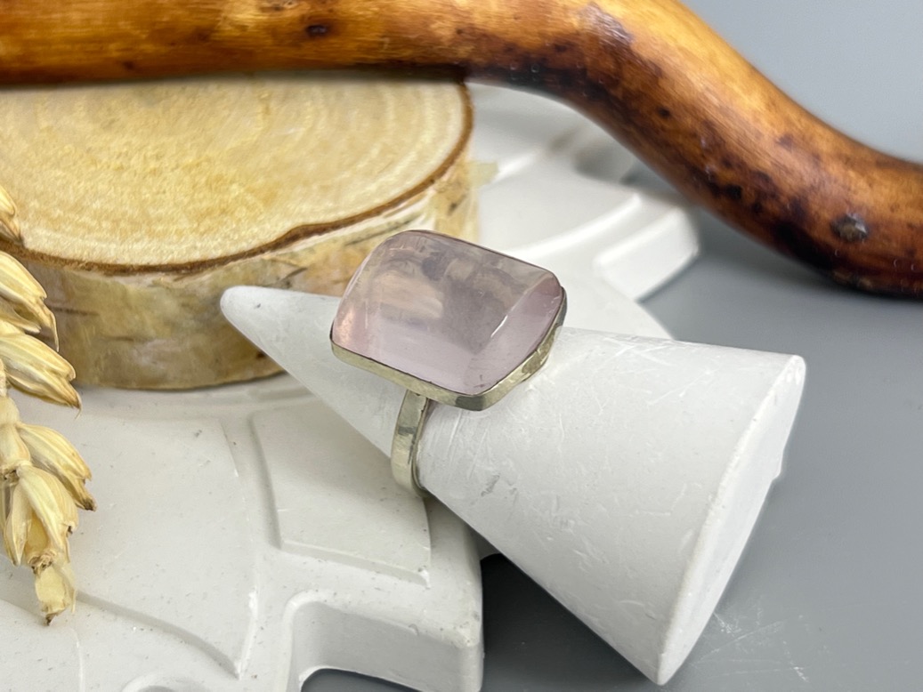 Кольцо с розовым кварцем, 17,25 размер KL-0775, фото 3