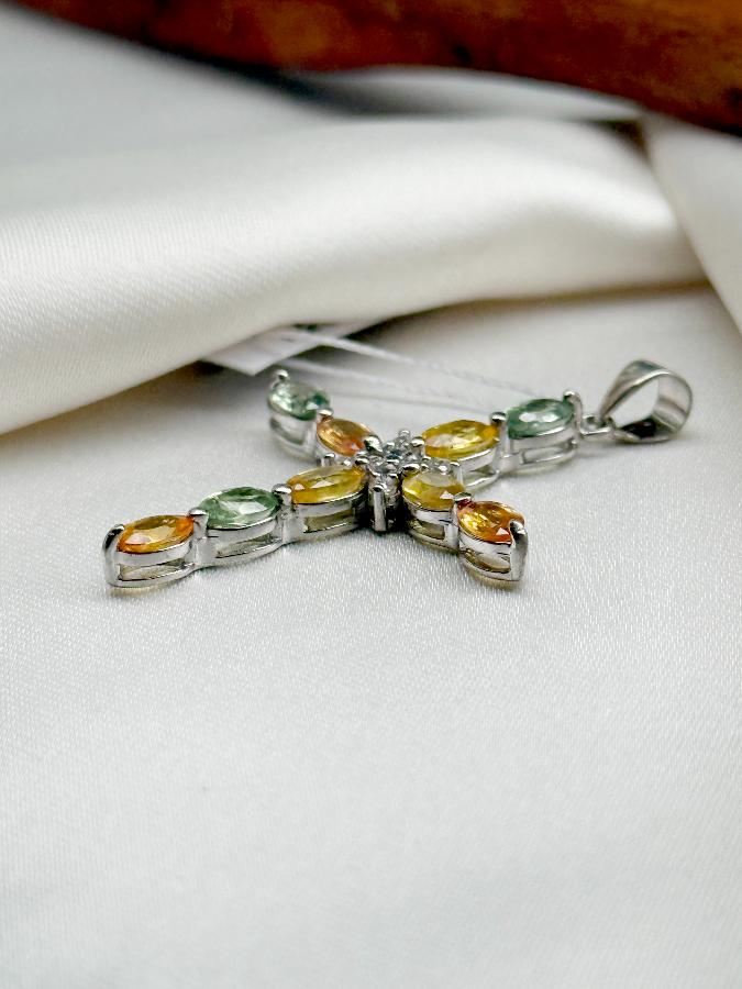 Кулон из серебра с желтым топазом  U-3197, фото 3