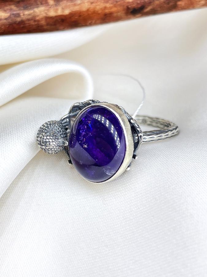 Кольцо из серебра с аметистом, 17 размер  U-1820, фото 1