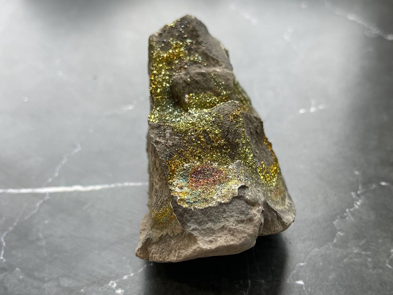 Спектропирит (пирит, марказит), 9,1х4,8х5,0 см OBM-0185, фото 3