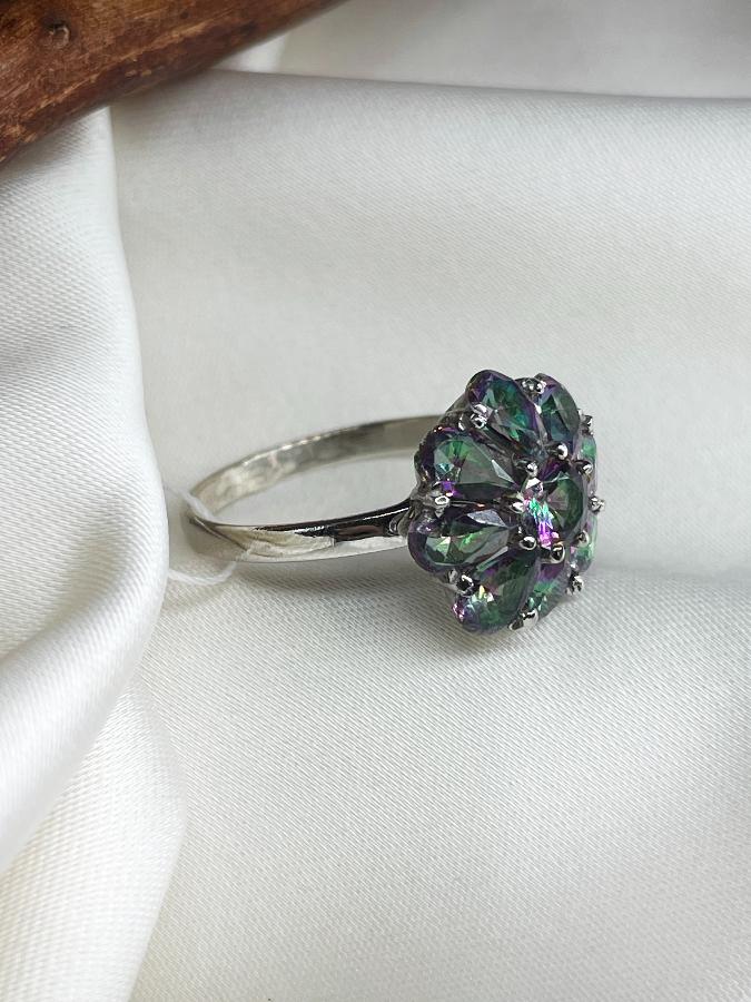 купить Кольцо из серебра с мистик топазом,20 размер , фото 3