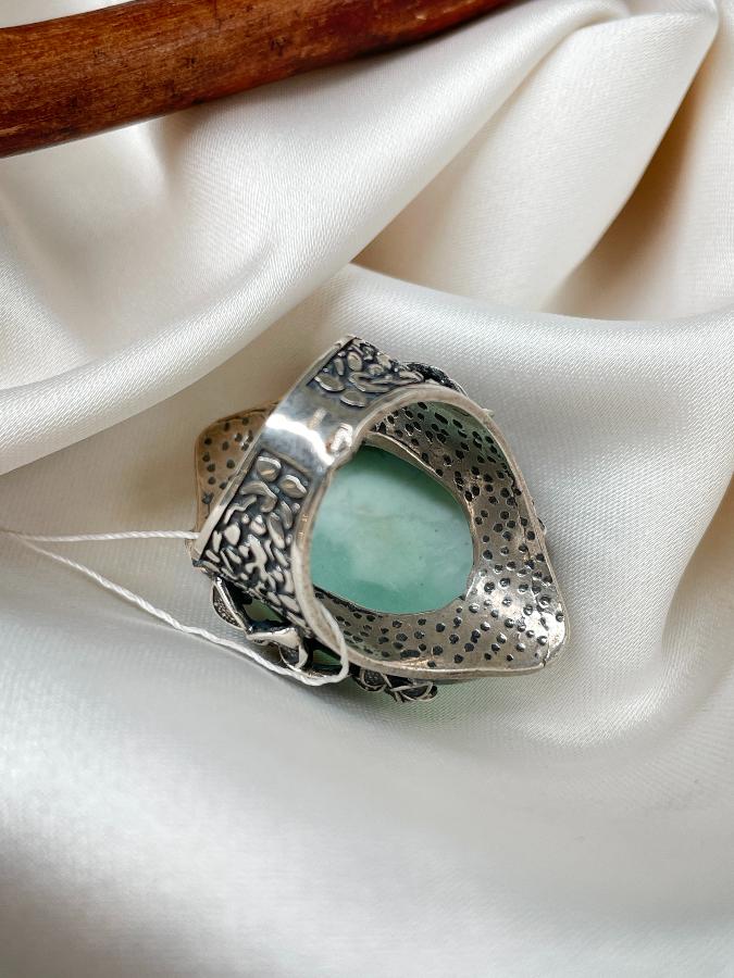 купить Кольцо из серебра с хризопразом,18,5 размер  , фото 5