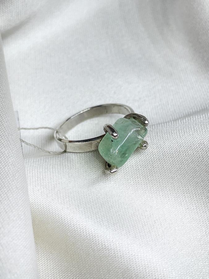 купить Кольцо из серебра с бериллом,15 размер , фото 3