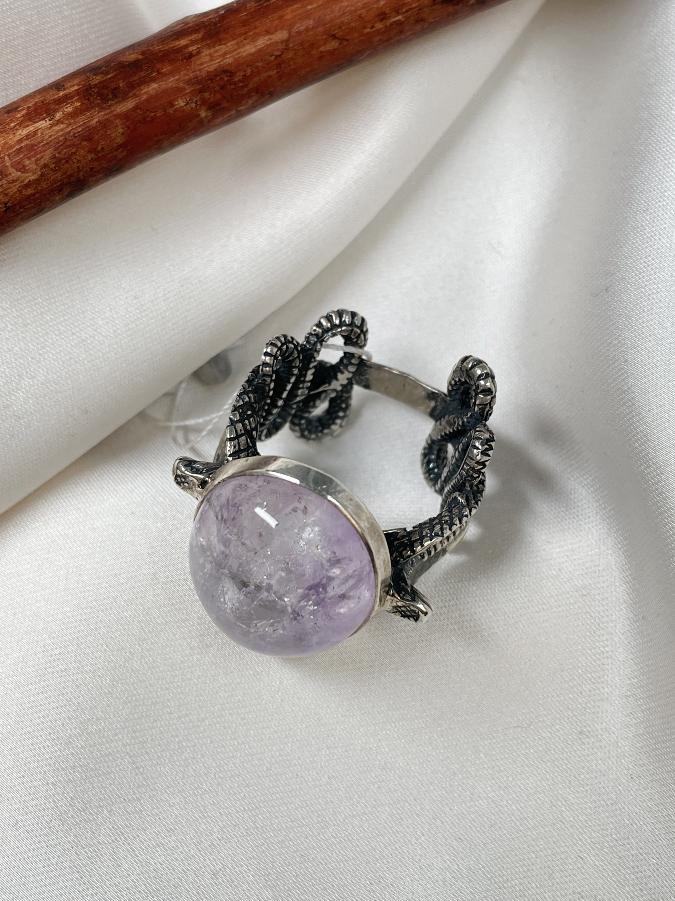 купить Кольцо из серебра с аметистом, 18,5 размер  , фото 5
