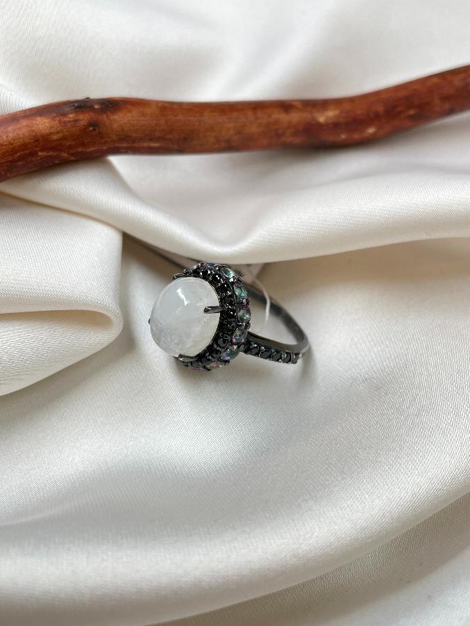 Кольцо из серебра с лунным камнем, 18,5 размер  U-961, фото 2