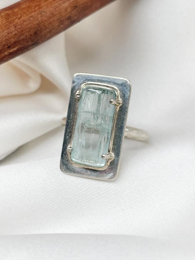 купить Кольцо из серебра с аквамарином,15,5 размер , фото 1