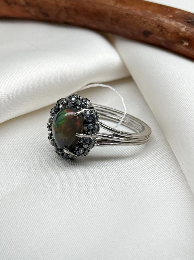 купить Кольцо из серебра с благородным опалом,18 размер  , фото 1