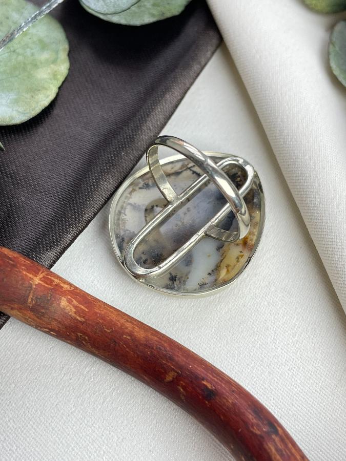 купить Кольцо с моховым агатом, 18,5 размер  , фото 5