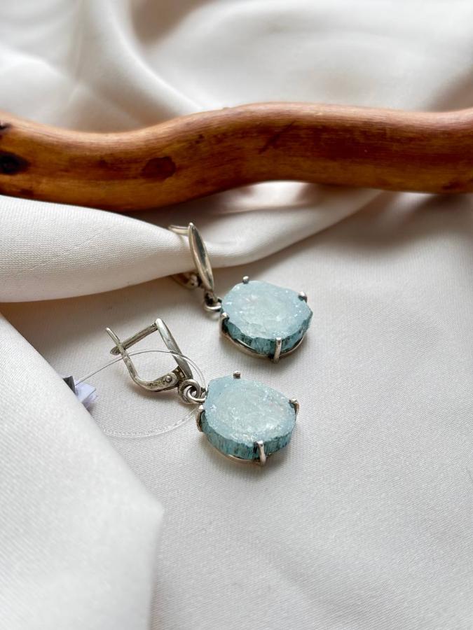 купить Серьги из серебра с аквамарином  , фото 1