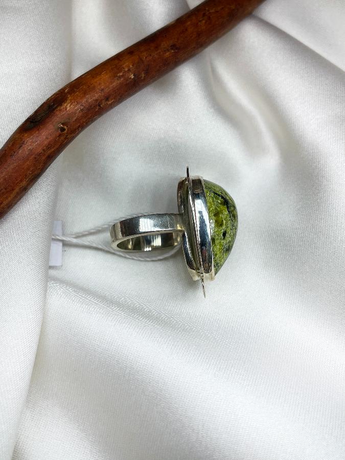 купить Кольцо из серебра с змеевиком, 16 размер  , фото 4