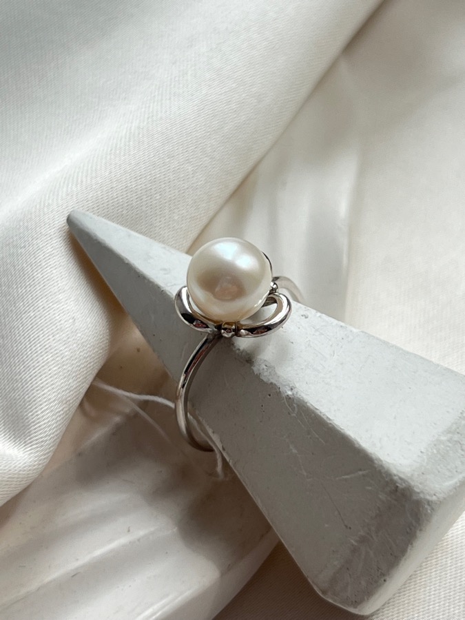 купить Кольцо из серебра с жемчугом, 17,5 размер , фото 3